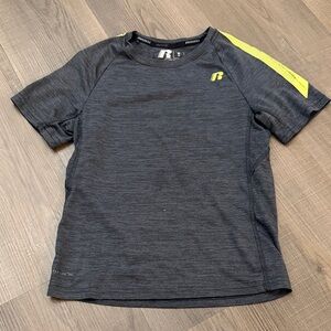 Russell Athletic Kids' Charcoal and Neon Yellow Tee